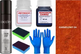 karmelowa-farba-renoskor-zestaw-do-malowania-zamszu-nubuku-lakier-zmywacz