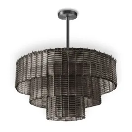 lampa-sufitowa-wiszaca-szklana-ryflowana-szara-kaskada-falista-krysztal-e14