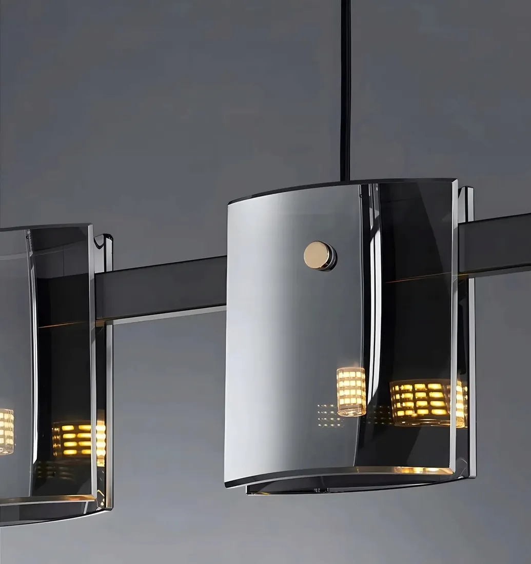 lampa-sufitowa-wiszaca-5-punktowa-szklana-czarna-szara-5xg9-toolight-stan-nowy