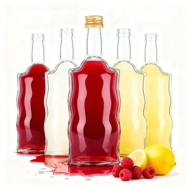 10 szt. - Butelki szklane Fala 500 ml z zakrętkami Butelka na nalewkę wódkę