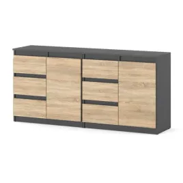 komoda-nowoczesna-do-sypialni-6-szuflad-160cm-szara-mat-dab-sonoma-szafka