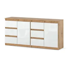 komoda-szafka-pojemne-6-szuflad-nowoczesne-160cm-dab-wotan-bialy-polysk