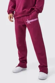 bordowe-spodnie-dresowe-ocieplane-klasyczne-proste-nadruk-boohoo-s