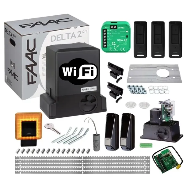 Zestaw FAAC DELTA 2 740 FDS do 500 kg + Lampa XLED + Listwa 5M +WIFI SUPLA