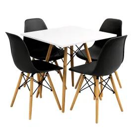 zestaw-stol-dsw-80x80-bialy-4-czarne-krzesla-milano
