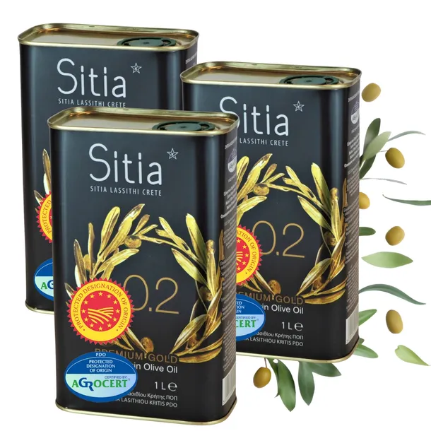 GRECKA EXTRA VIRGIN OLIWA Z OLIWEK 3L Premium SITIA 0,2% zestaw 3x1L 05.28