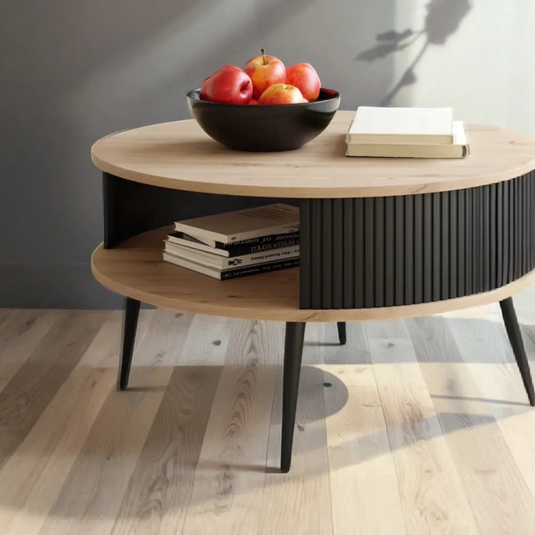 stolik-do-salonu-okragly-lamelowy-dab-artisan-czarne-nogi-nowoczesny-76-cm