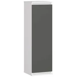 witryna-szafka-wiszaca-do-salonu-30-cm-waska-1-drzwi-3-polki-biala-szara