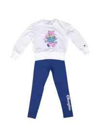 komplet-dresowy-champion-junior-bear-crewneck-bialy