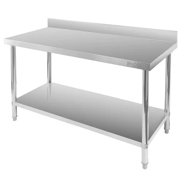 STÓŁ GASTRONOMICZNY Roboczy Ze Stali Nierdzewnej 150x70 cm PRZYŚCIENNY