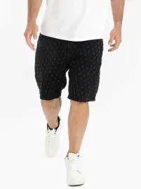 spodenki-szorty-meskie-jeans-jigga-wear-small-outline-crown-dots-czarne