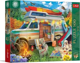 trefl-puzzle-500-ukladanka-premium-widok-kamper-ognisko-psy-ptaki-las