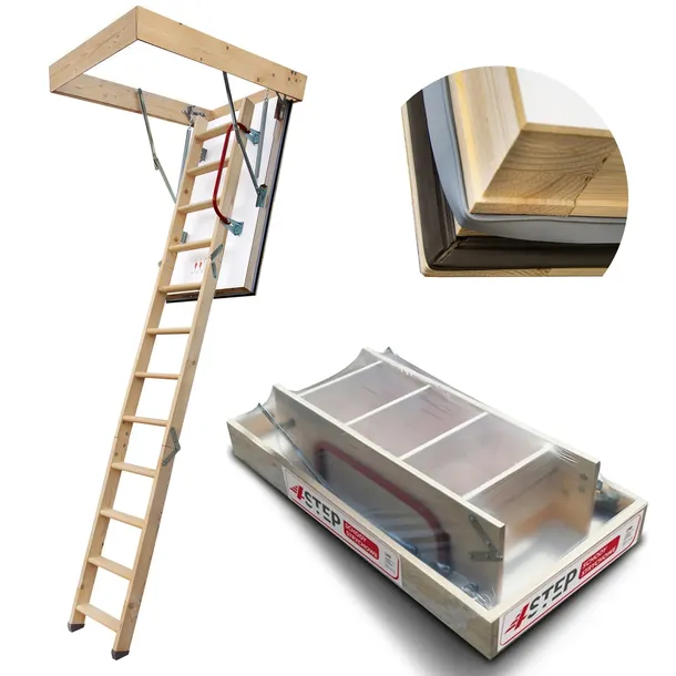 NAJCIEPLEJSZE Schody Strychowe NORDIC 0,44 W/m2K 120x80 Dodatkowa Uszczelka