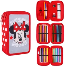 myszka-minnie-piornik-trzykomorowy-z-wyposazeniem
