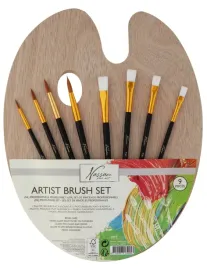 pedzle-i-paletka-paleta-do-malowania-nassau-wooden-palette-brushes-9-szt