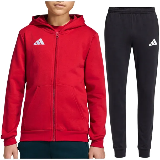 Dres Dziecięcy ADIDAS Komplet Zestaw Bluza Spodnie BAWEŁNA Zamek r164-170cm