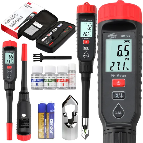 MIERNIK pH i TEMPERATURY 2w1 TESTER GLEBY CIECZY KWASOMIERZ AUTOKALIBRACJA