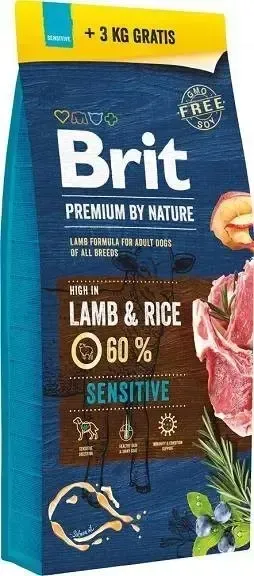BRIT PREMIUM PREMIUM BY NATURE SENSITIVE LAMB RICE jagnięcina z ryżem 18 KG