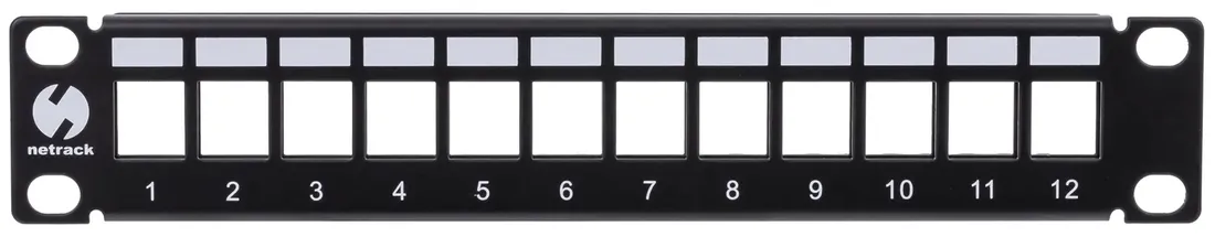 patch-panel-keystone-rack-10-1u-12-porty-utp-netrack-czarny-stan-nowy