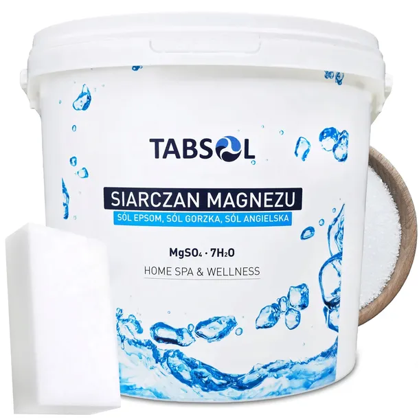 SIARCZAN MAGNEZU SÓL EPSOM ANGIELSKA GORZKA NATURALNY NIEMCY 5KG + GĄBKA