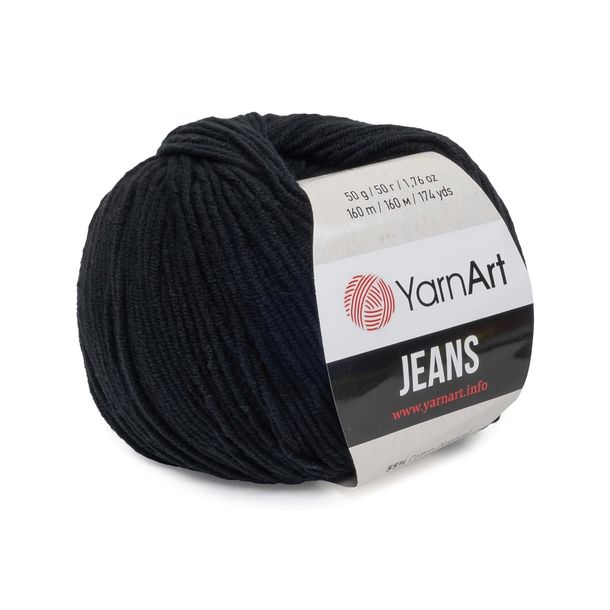 50g włóczka, 55% bawełna 45% akryl, YarnArt Jeans czarny 53