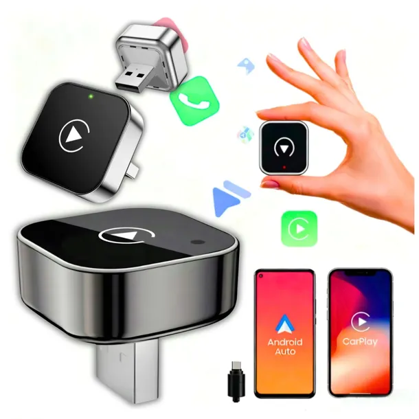 BEZPRZEWODOWY ADAPTER CarPlay Android Ios Auto 2w1 WiFi BT 5GHz Plug&Play