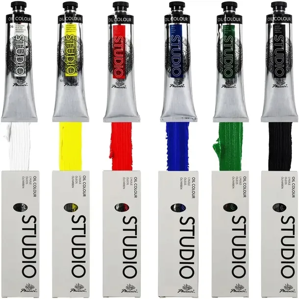 Farby Olejne 6x120ml Phoenix Zestaw 6 popularnych kolorów farb olejnych