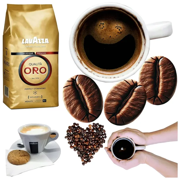 KAWA LAVAZZA ORO QUALITA ZIARNISTA 1KG 100% ARABICA + SŁODKI GRATIS 8SZTUK
