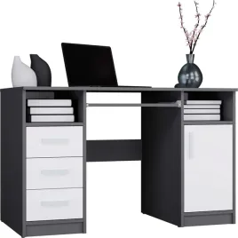 biurko-delta-antracyt-bialy-120-cm-3-szuflady-szafka-polki-do-biura-pokoj
