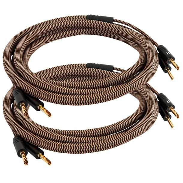 KABEL GŁOŚNIKOWY MIEDŹ OFC 2X2,5MM2 2X2,5M WTYKI BANANOWE BFA