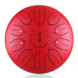 bebenek-tongue-drum-handpan-11-ton-12-cali-czerwony-paleczki-torba-nakladki