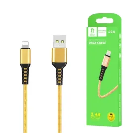 kabel-usb-wzmacniany-oplot-iphone-denmen-zloty-1m-d02l