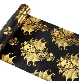 bieznik-welurowy-czarno-zloty-z-czaszka-28-x-300-cm-dekoracja-halloween