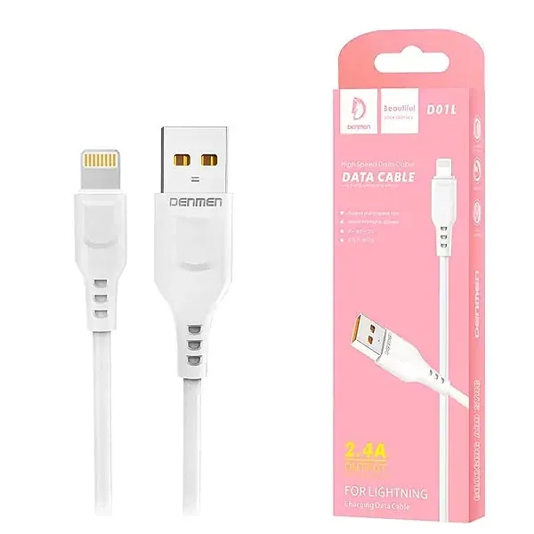 kabel-usb-iphone-denmen-bialy-1m-d01l-20w-2-4a