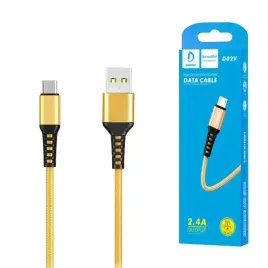 kabel-usb-wzmacniany-oplot-micro-denmen-zloty-1m-d02v