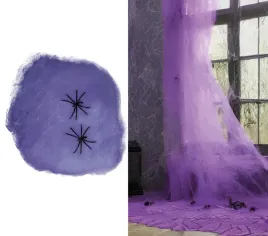 pajeczyna-z-pajakami-fioletowa-100-g-6-pajakow-dekoracja-halloween