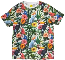 koszula-hawajska-t-shirt-hawajski-kwiaty-papugi-m