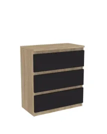 komoda-dab-sonoma-z-szufladami-70cm-3-szuflady-czarne-fronty-producent