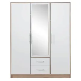 szafa-smart-z-lustrem-bialy-jasny-dab