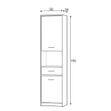 regal-z-szuflada-mebelbos-tips-195-cm-2-polki-2-drzwi-dab-sonoma-matowy-stan-nowy