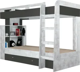 lozko-pietrowe-z-polkami-i-szufladami-tablo-szary