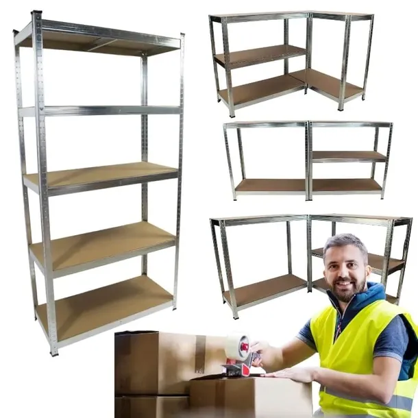 Regał METALOWY Magazynowy 5 półek 875kg MOCNY do Garażu Piwnicy 150x75x30cm