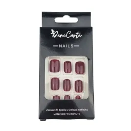 deni-carte-tipsy-sztuczne-paznokcie-9461-square-burgund-24szt-klej-2g