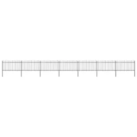 ogrodzenie-ogrodowe-z-wlocznia-stalowe-1248-x-100-cm-czarne