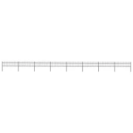 ogrodzenie-ogrodowe-z-wlocznia-stalowe-1426-x-60-cm-czarne