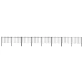 ogrodzenie-ogrodowe-z-wlocznia-stalowe-1426-x-120-cm-czarne