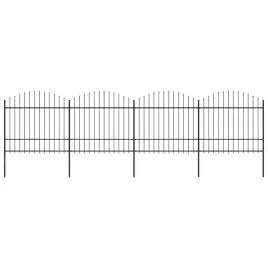 ogrodzenie-ogrodowe-z-wlocznia-stalowe-7145-x-175-cm-czarne