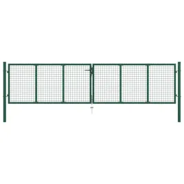 brama-ogrodzeniowa-z-siatki-stalowa-390-x-125-cm-zielona