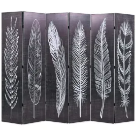 skladany-parawan-228x170-cm-motyw-pior-czarno-bialy