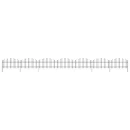 ogrodzenie-ogrodowe-z-wlocznia-stalowe-1248-x-125-cm-czarne